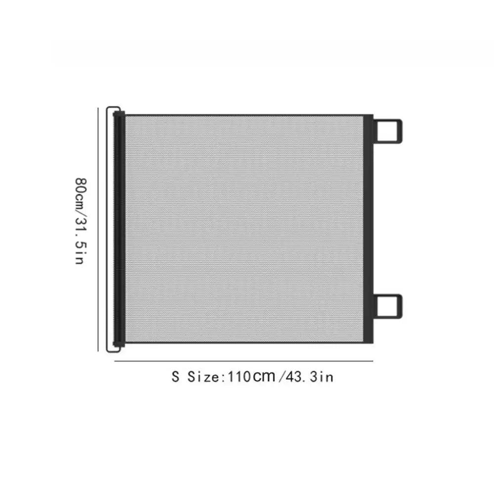 No-Drill Retractable Pet Gate | Mesh Dog & Child Safety Fence Retractable Pet Gate Peaceful Pleasures Health and Wellness 110 x 80cm