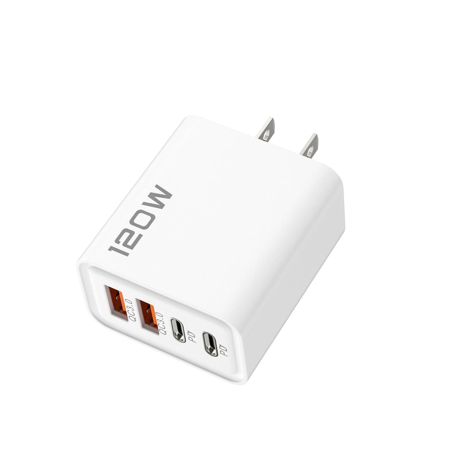 120W 4-Port USB-C Fast Charger PD QC3.0 | US EU UK Plug