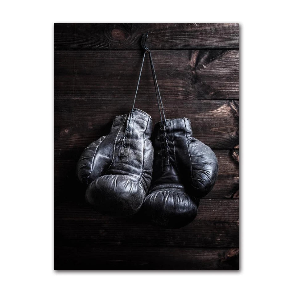 Style Picture Wall Art Modular Home Decoration Painting Print Poster for Living Room Cuadros Boxing Gloves Vintage Canvas Nordic Peaceful Pleasures Health and Wellness 2009-02 20x30cm Unframed