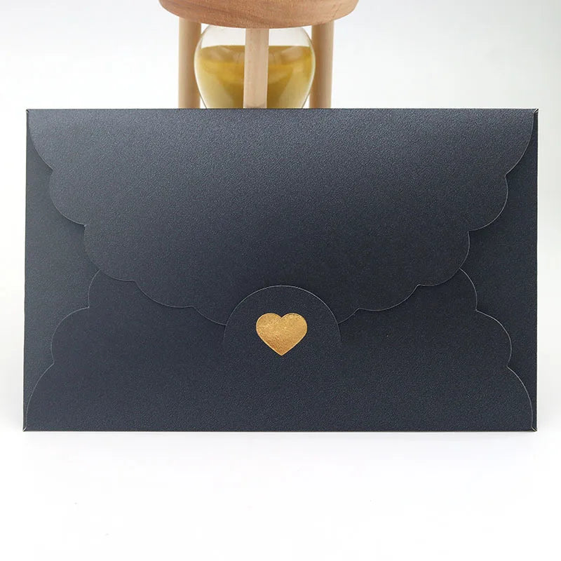 (20 Pieces/Lot) 11*17.5cm Paper Envelope Pearl Kraft Paper Gilding Love Envelope Bank Card VIP Membership Card Package Envelope Peaceful Pleasures Health and Wellness