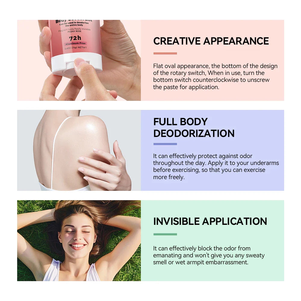 Rose & Peach Deodorant Stick – Aluminum-Free, All-Day Fresh