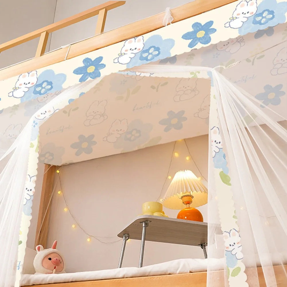 Floral Mosquito Net – Breathable Dustproof Bed Canopy Netting