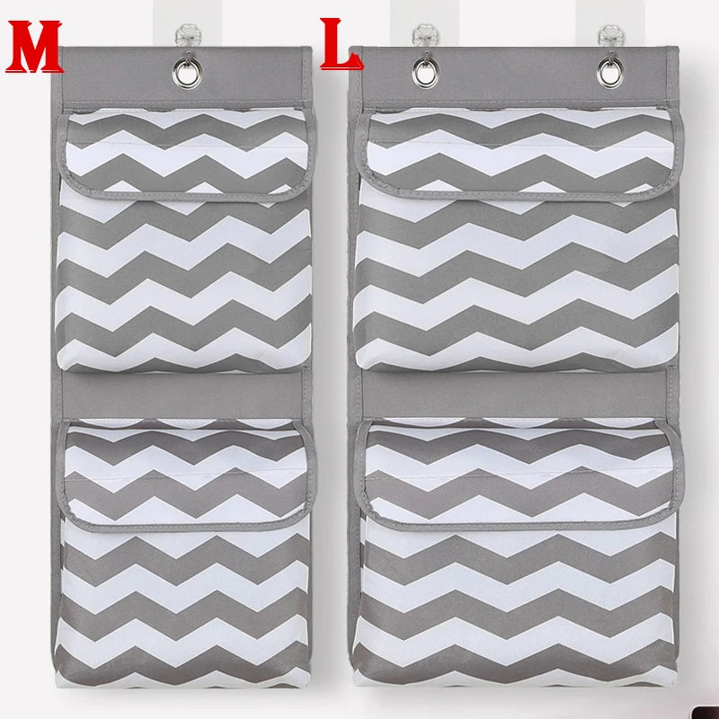 Oxford Cloth Wall Hanging Storage Bag – 2 Pockets & Lids