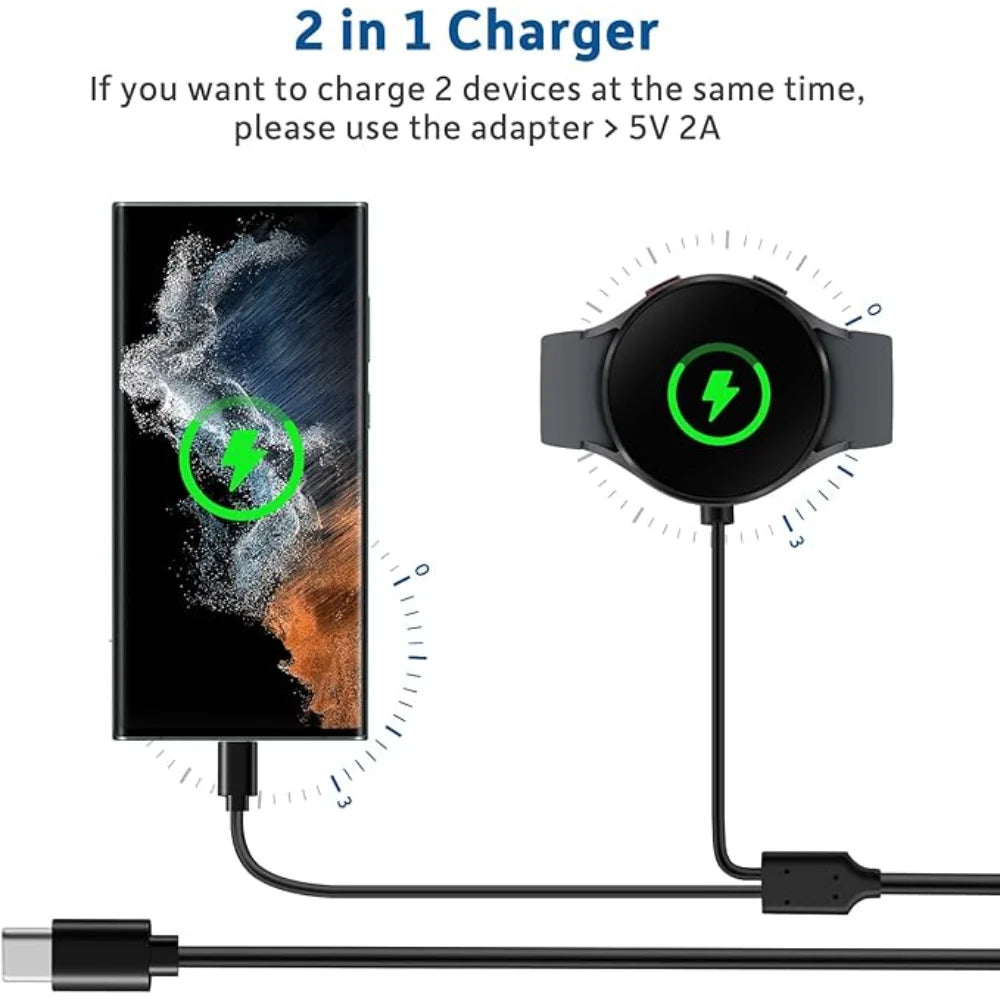 2-in-1 USB-C Charger for Samsung Galaxy Watch 7/6/5 & Phone Peaceful Pleasures Health and Wellness