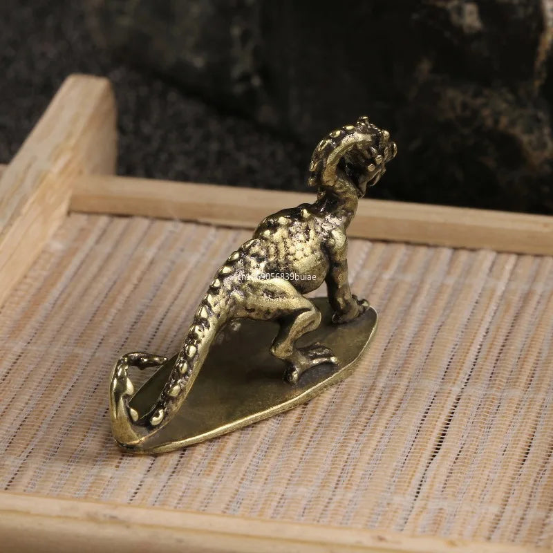 Retro Brass Mini Dragon Figurines Desk Decoration Solid Brass Pterosaur Statue Ornament Home Decor Micro Carved Crafts HomeDecor Peaceful Pleasures Health and Wellness