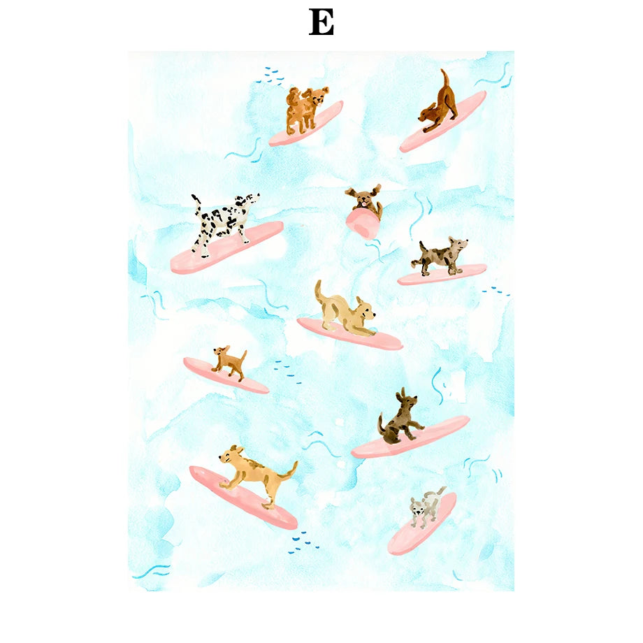 Summer Beach Leisure Holiday Fashion Wall Art Canvas Painting Nordic Poster Room Decor Tropical Watercolor Sunbathe Surfing Peaceful Pleasures Health and Wellness T80396-05 20x30cm Unframed