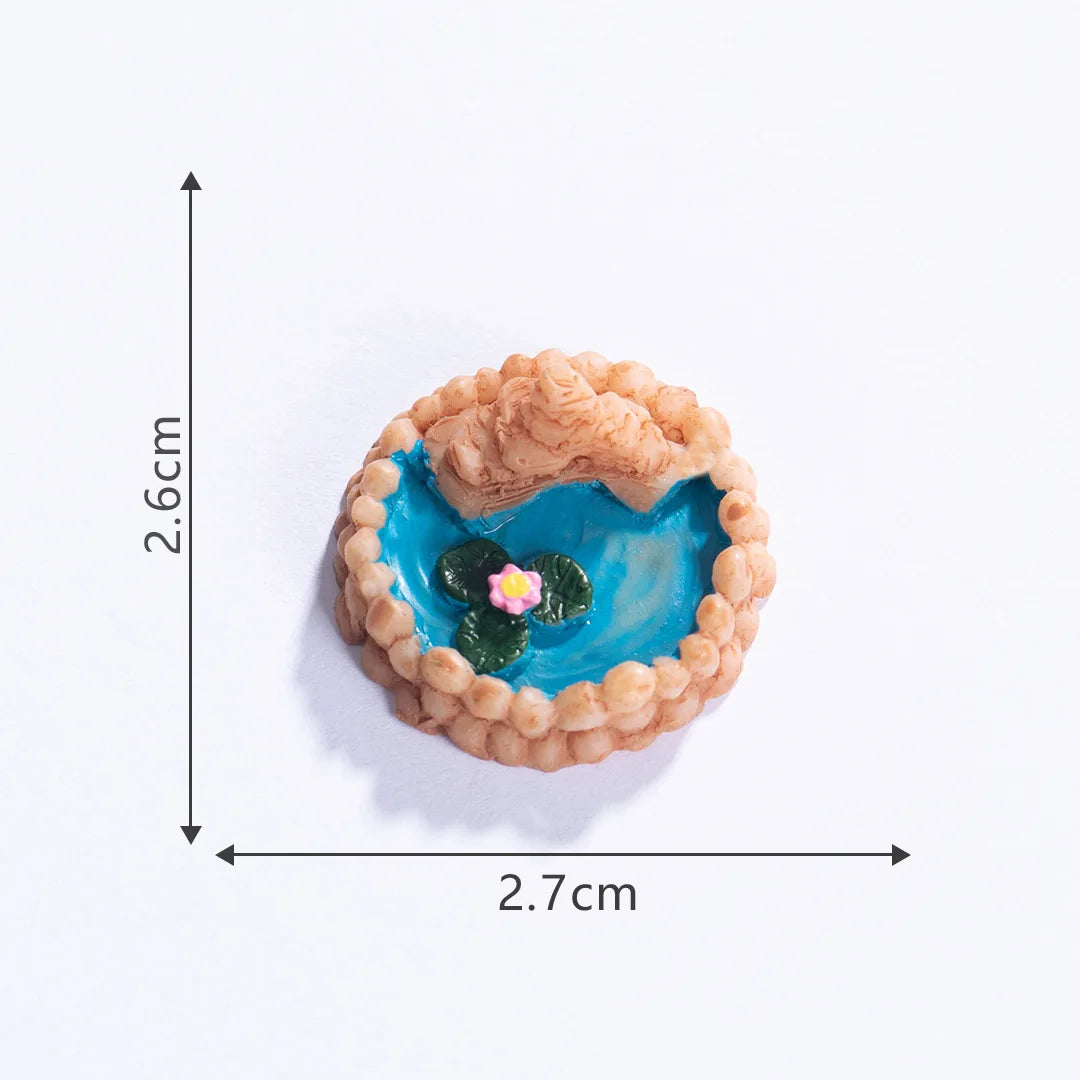 Miniature Landscape Mini Pool Model DIY Miniatures Fairy Garden Decor Micros Ponds Resin Craft Ornament Potted Bonsai Decor 피규어 Peaceful Pleasures Health and Wellness 2