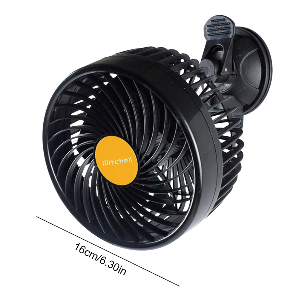 12/24V Air Circulator Fan Adjustable Auto Cooling Fan Sucker Electric Car Circulator Mini Car Fan Cooler for Auto Truck Off-Road Peaceful Pleasures Health and Wellness