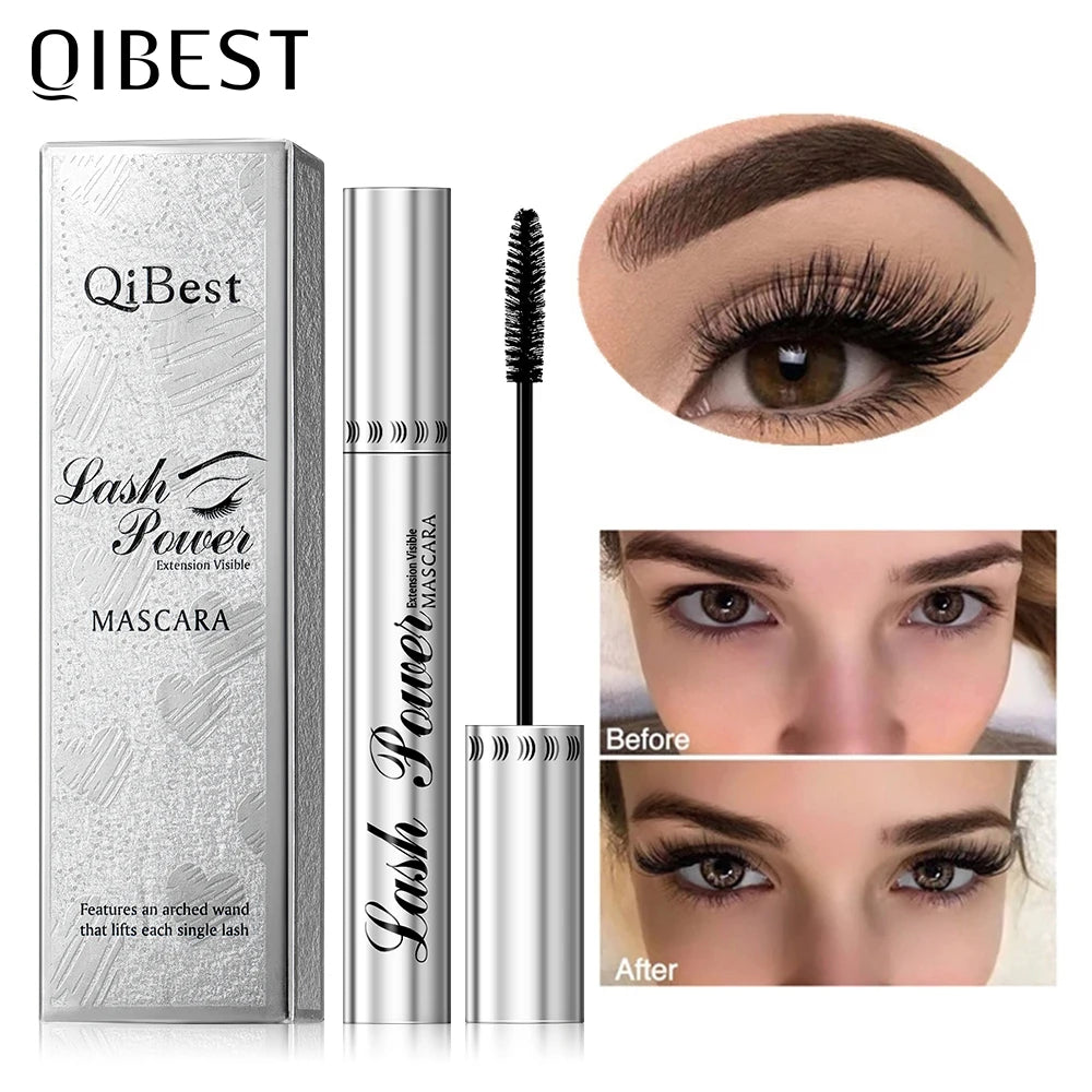 QIBEST Makeup Black Mascara 4D Curling Thick Mascara Volume Eyelash Extension Make up Waterproof Lengthening Eyes Cosmetics Peaceful Pleasures Health and Wellness