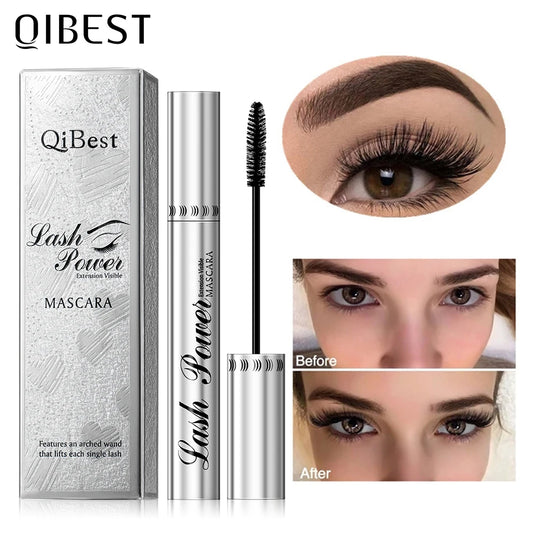 QIBEST Makeup Black Mascara 4D Curling Thick Mascara Volume Eyelash Extension Make up Waterproof Lengthening Eyes Cosmetics Peaceful Pleasures Health and Wellness
