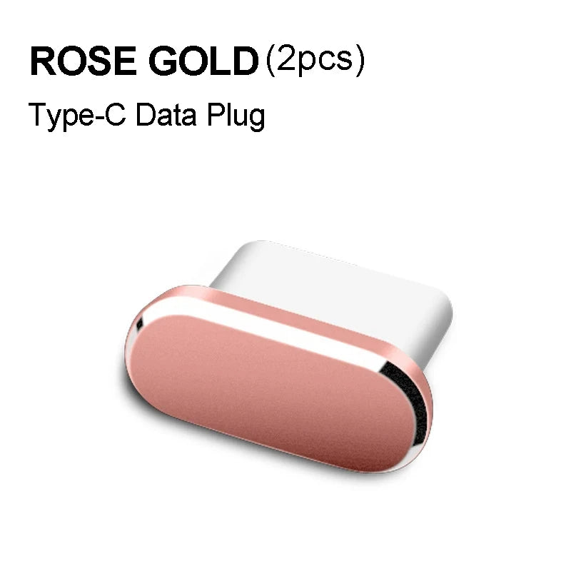 Metal Type-C Dust Plug USB Port Protector Cap – 2 Pack