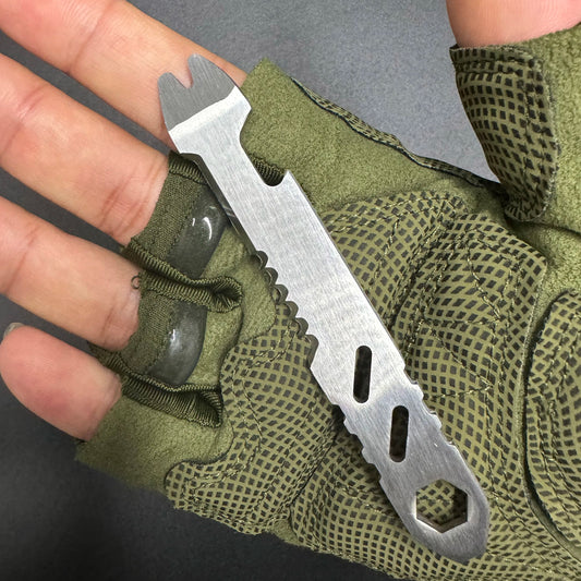 New Mini Stainless Steel Multifunctional Pry Bar, Mini EDC Hex Wrench, Bottle Opener, Portable Outdoor Bicycle Repair Tool Peaceful Pleasures Health and Wellness