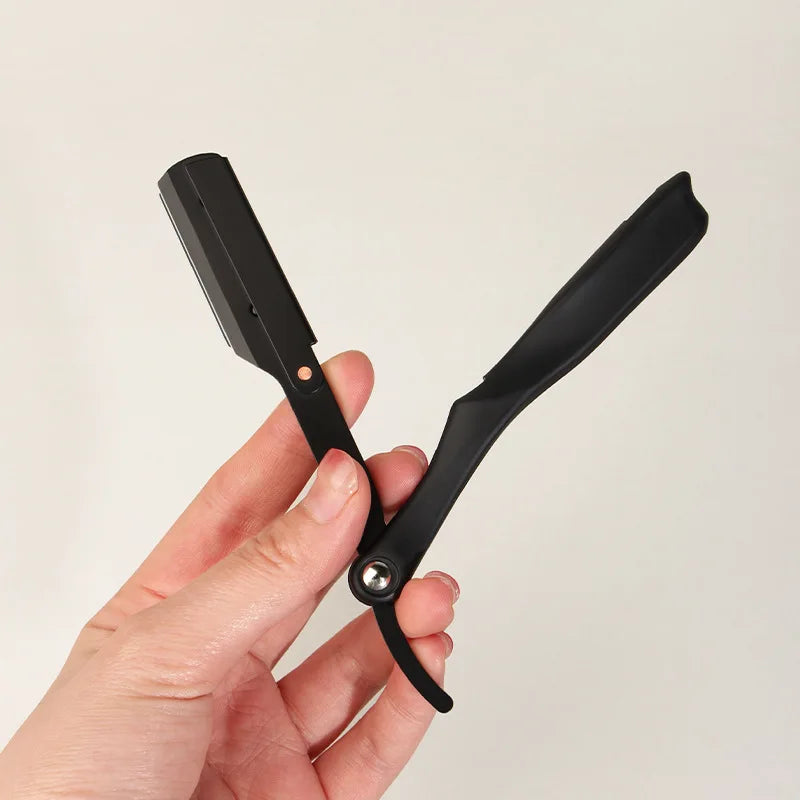Light Weight Shaving Razor Classic Barber Grooming Tools Plastic Handle Stainless Steel Single Edge Blade Head Straight Razor Peaceful Pleasures Health and Wellness