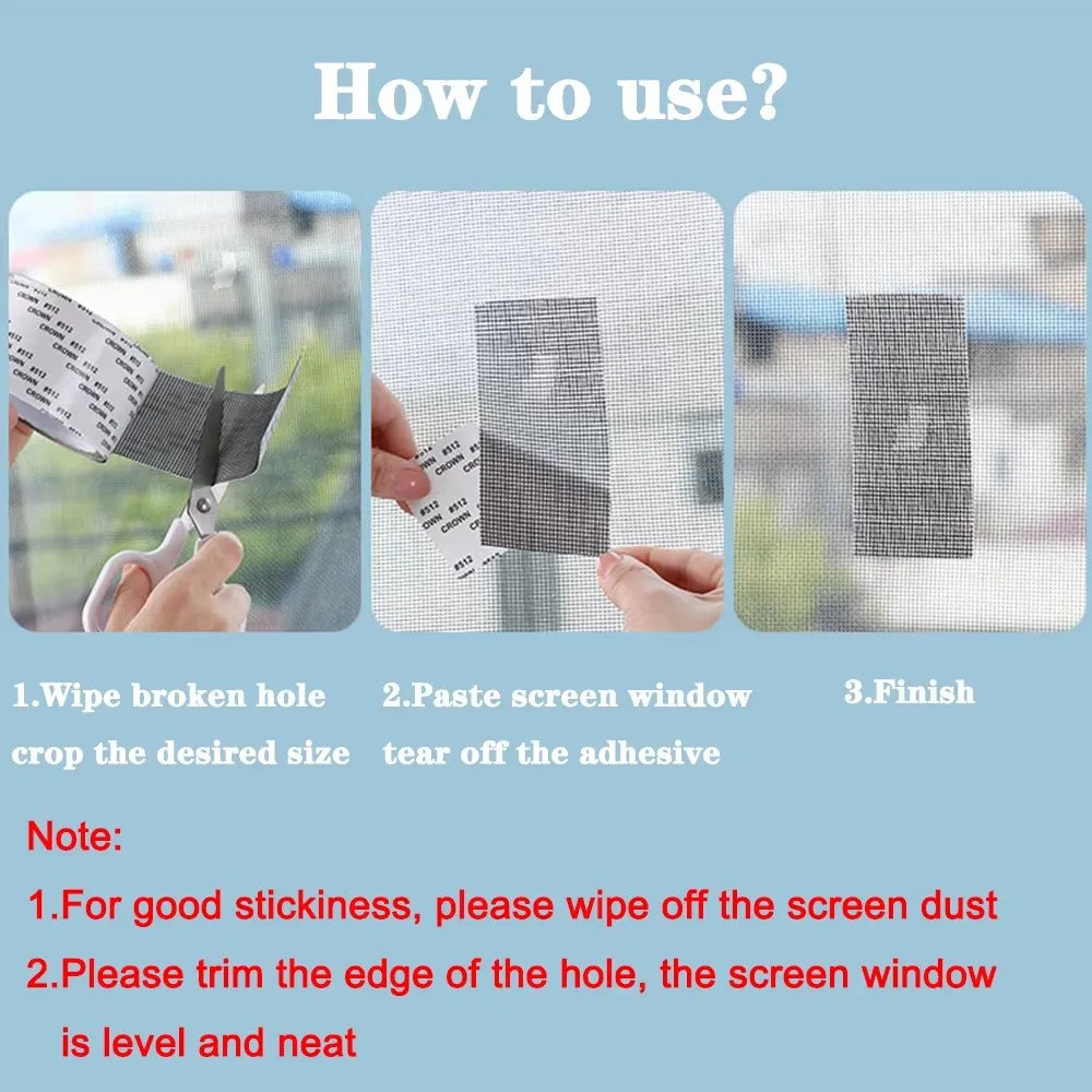 Easy-to-apply Waterproof Window Screen Repair Tape Keep Mosquitoes