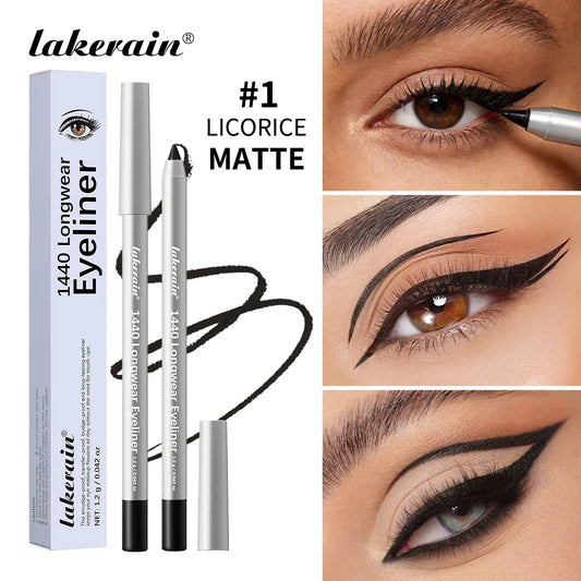 Lakerain Longwear Eyeliner 24h Long-lasting Wear Waterproof Smudge-proof Smooth Precise Application Smokey Eyeliner 12 Color Peaceful Pleasures Health and Wellness
