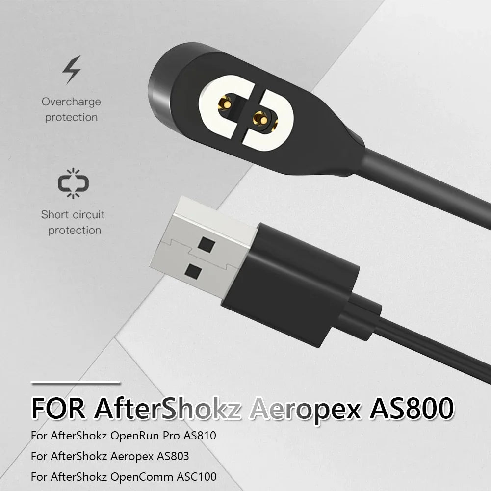 For AfterShokz OpenRun Pro AS810 Aeropex AS800 AS803 Bone Conduction Headphone Magnetic USB 5V 1A Charging Cable 60/100cm Peaceful Pleasures Health and Wellness