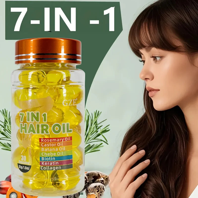 GZE 7-in-1 Hair Oil | Rosemary, Castor, Biotin & Collagen Hair Treatment Oil Peaceful Pleasures Health and Wellness