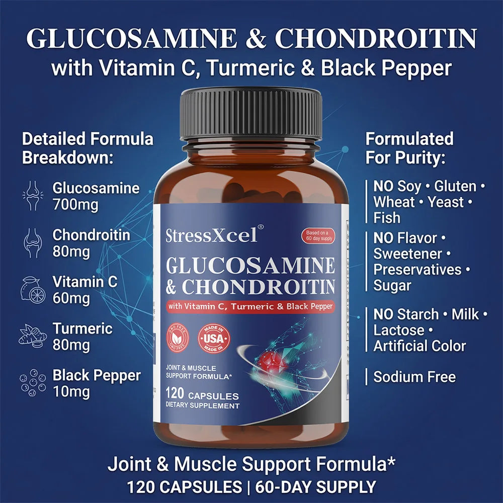 Glucosamine Chondroitin Turmeric Joint Support Capsules | Non-GMO