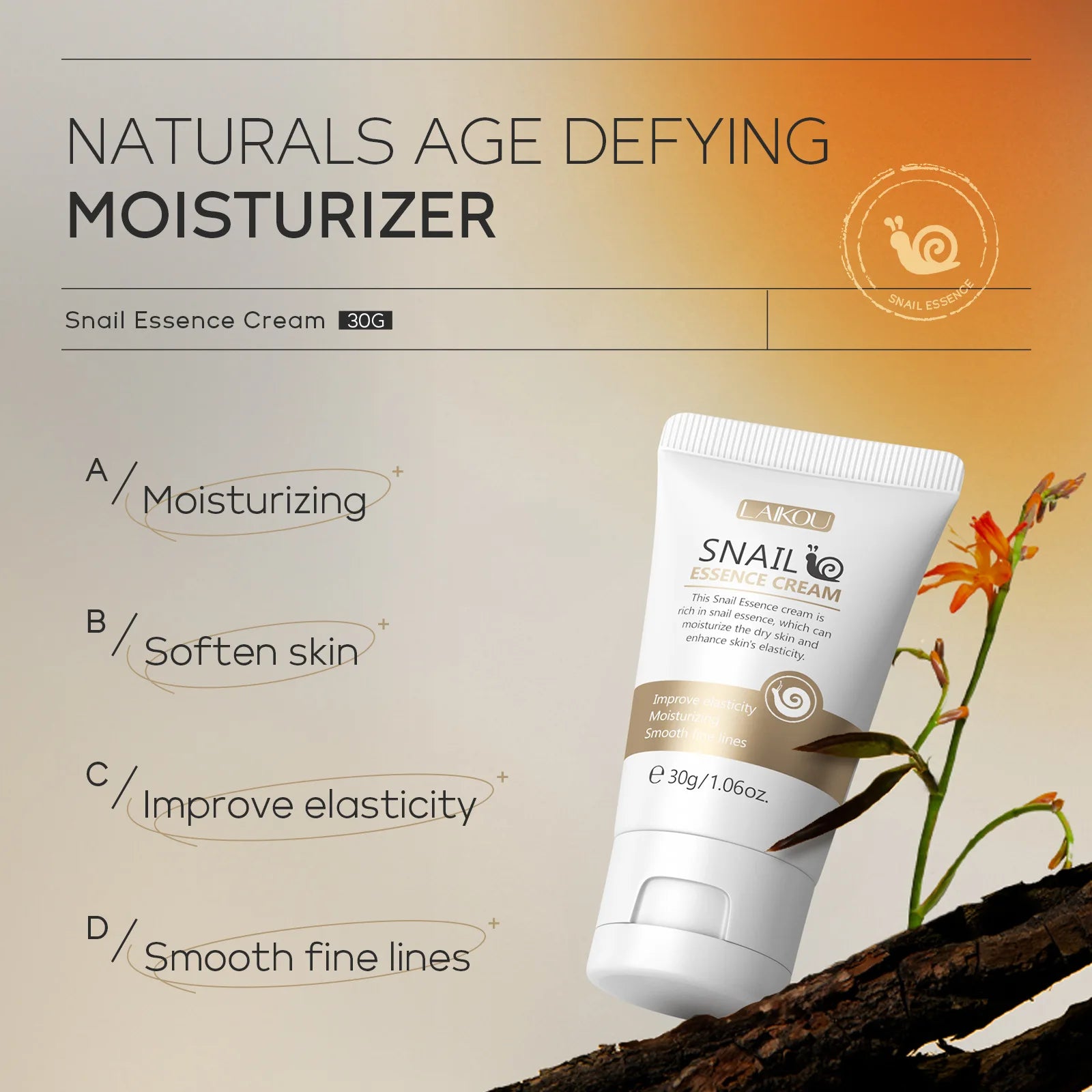 Snail Face Cream Beauty Products Anti-aging Essence Facial Wrinkles Remover Skincare Moisturizer 30g Snail Nourishing Cream Peaceful Pleasures Health and Wellness