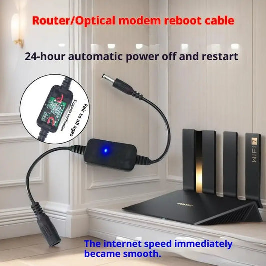 1pc WiFi Rebooting Device, DC 5V-15V, 5.5x2.1mm, Auto 24H Power-Off and Reset Feature Peaceful Pleasures Health and Wellness Default Title