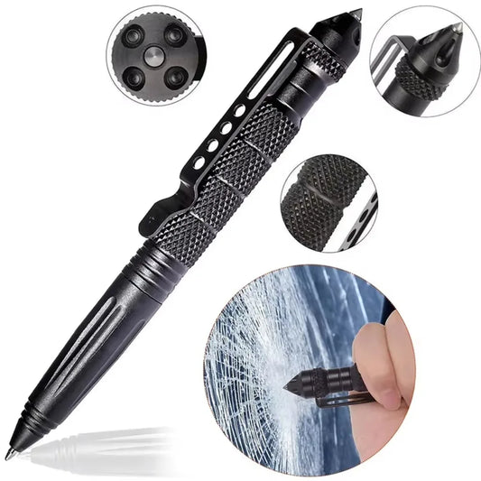 Military Tactical Pen Multifunction Aluminum Alloy Outdoor Camping Security Survival Tools Emergency Glass Breaker Survival Pen Peaceful Pleasures Health and Wellness