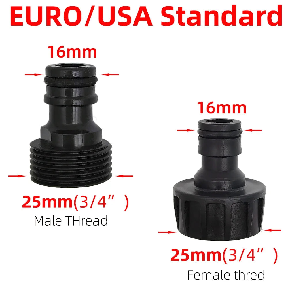 EURO USA 3/4 Inch Male Threaded Quick Connector Drip Irrigation Watering System Joint Nipple Tap Hose Adapter for Garden Tubing Peaceful Pleasures Health and Wellness