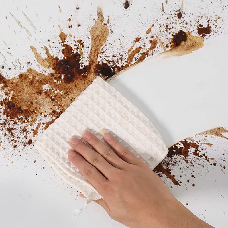 Coffee Bar Square Cleaning Towels Barista Cloth, Espresso Coffee Cleaning Accessories Soft Absorbent Kitchen Accessories Peaceful Pleasures Health and Wellness White