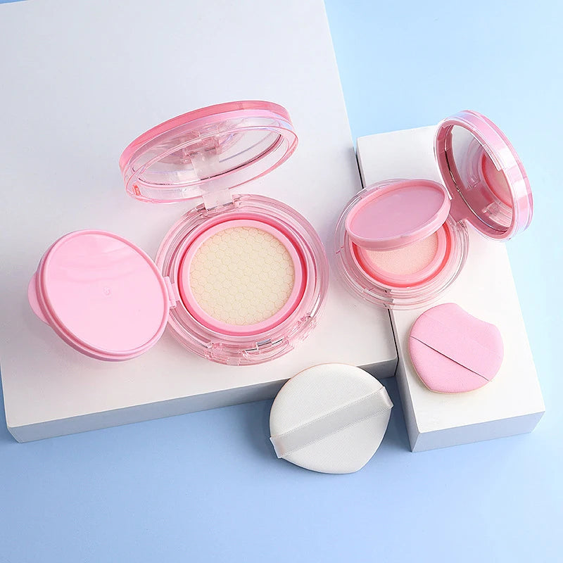 Mini Air Cushion Foundation DIY Box Empty Puff Box With Mirror For BB Cream Cosmetic Container With Sponge Makeup Skin Care Tool Peaceful Pleasures Health and Wellness