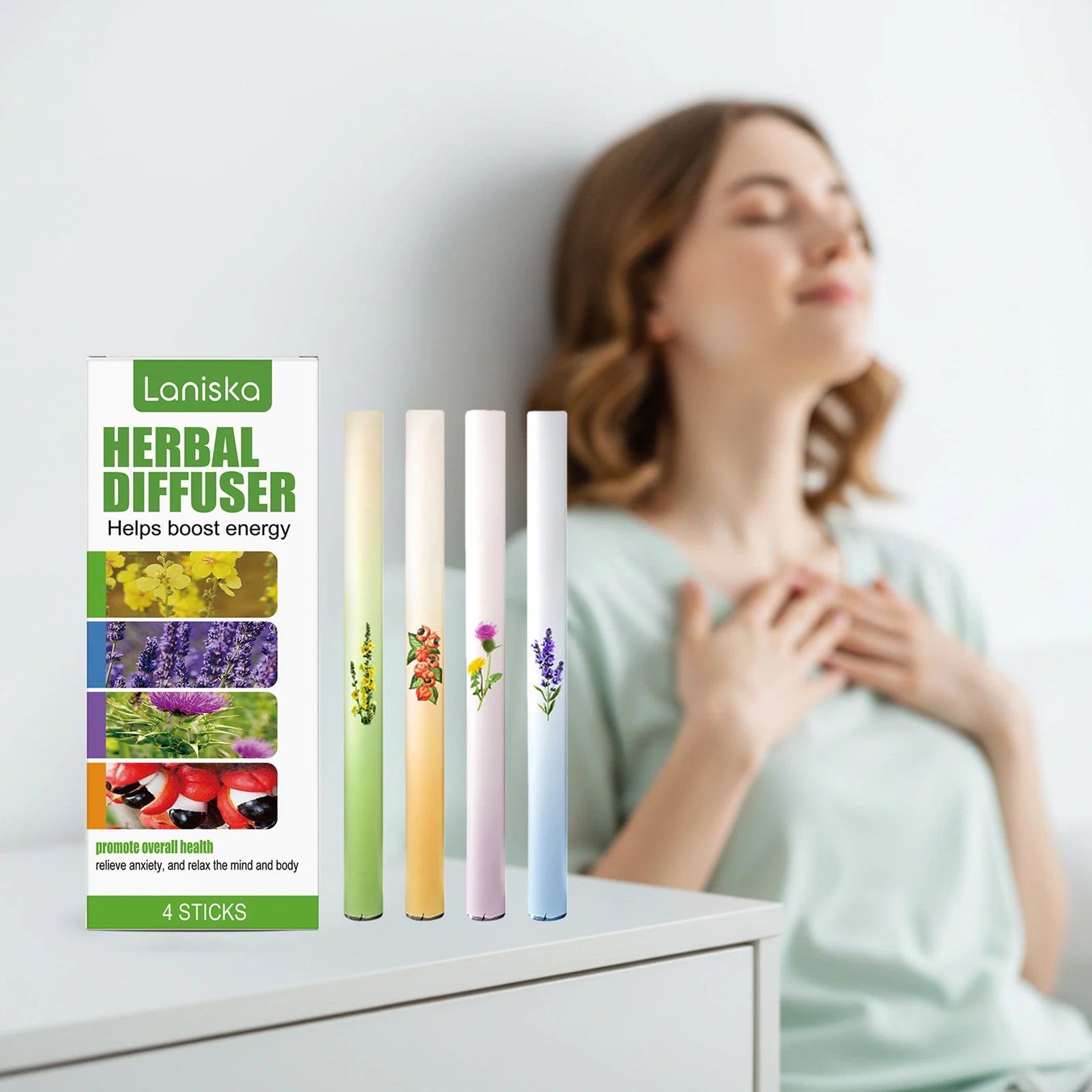 Herbal-Care Stick Set 4pcs Portable Design Natural Moisturizing Gentle Skin Tool For Dry Skin Peaceful Pleasures Health and Wellness