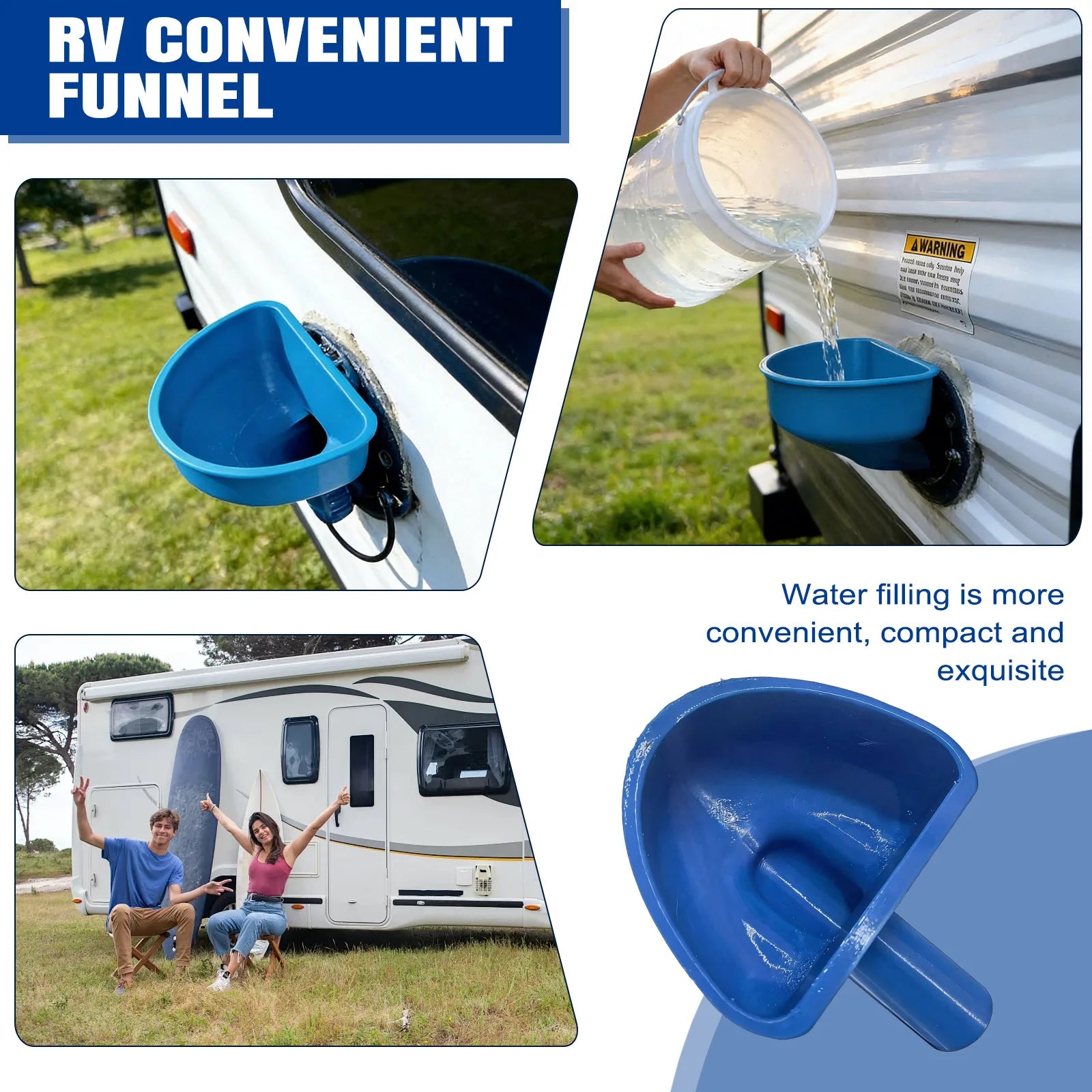 RV Water Tank Filling Funnel – Anti-Spill Wide Mouth 10-Inch RV Tank Funnel Peaceful Pleasures Health and Wellness