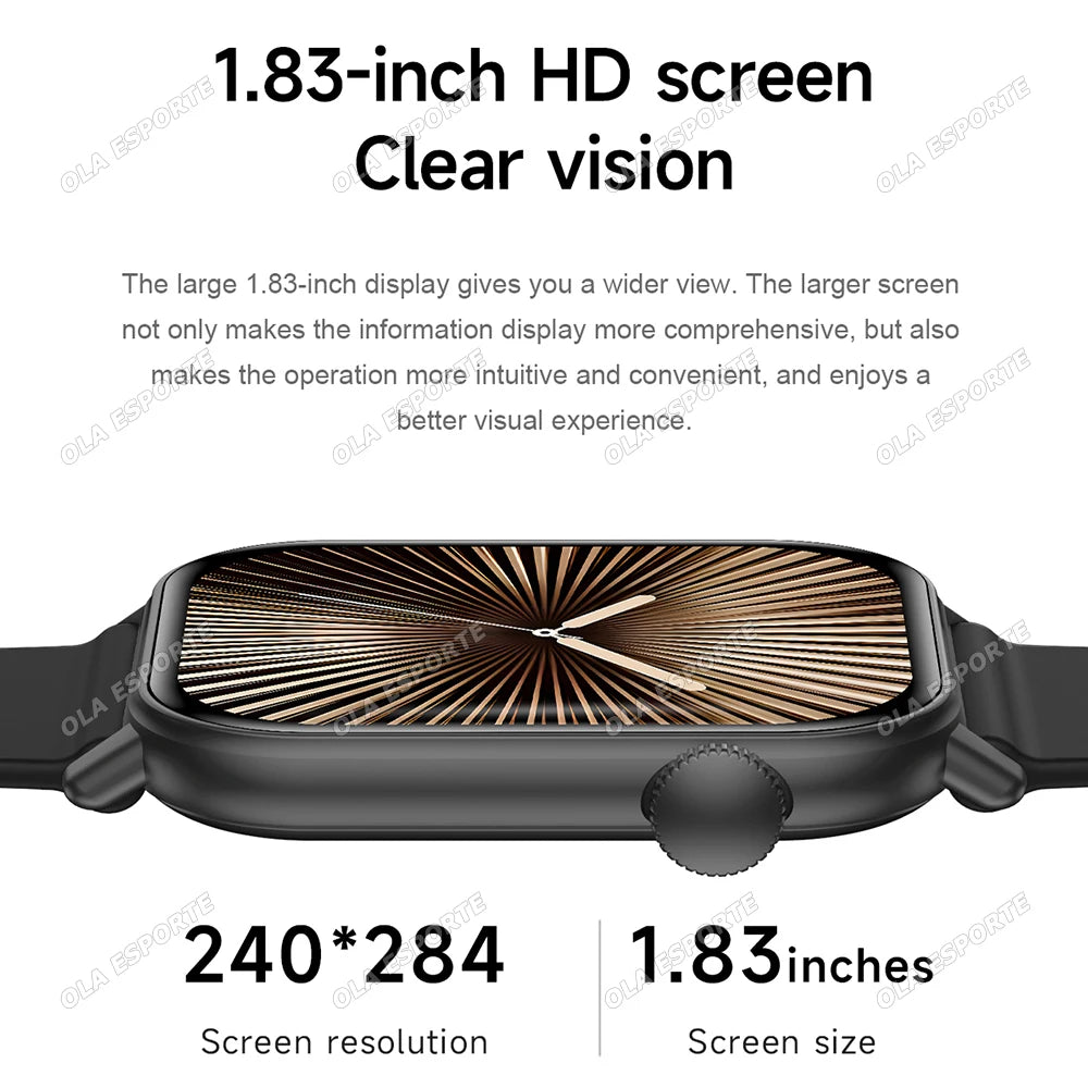 2026 Smart Watch Men 1.83inch Sports Fitness Watch Bluetooth Call Heart Rate Sleep Monitoring Music Control Smartwatch WomenHW12 Peaceful Pleasures Health and Wellness