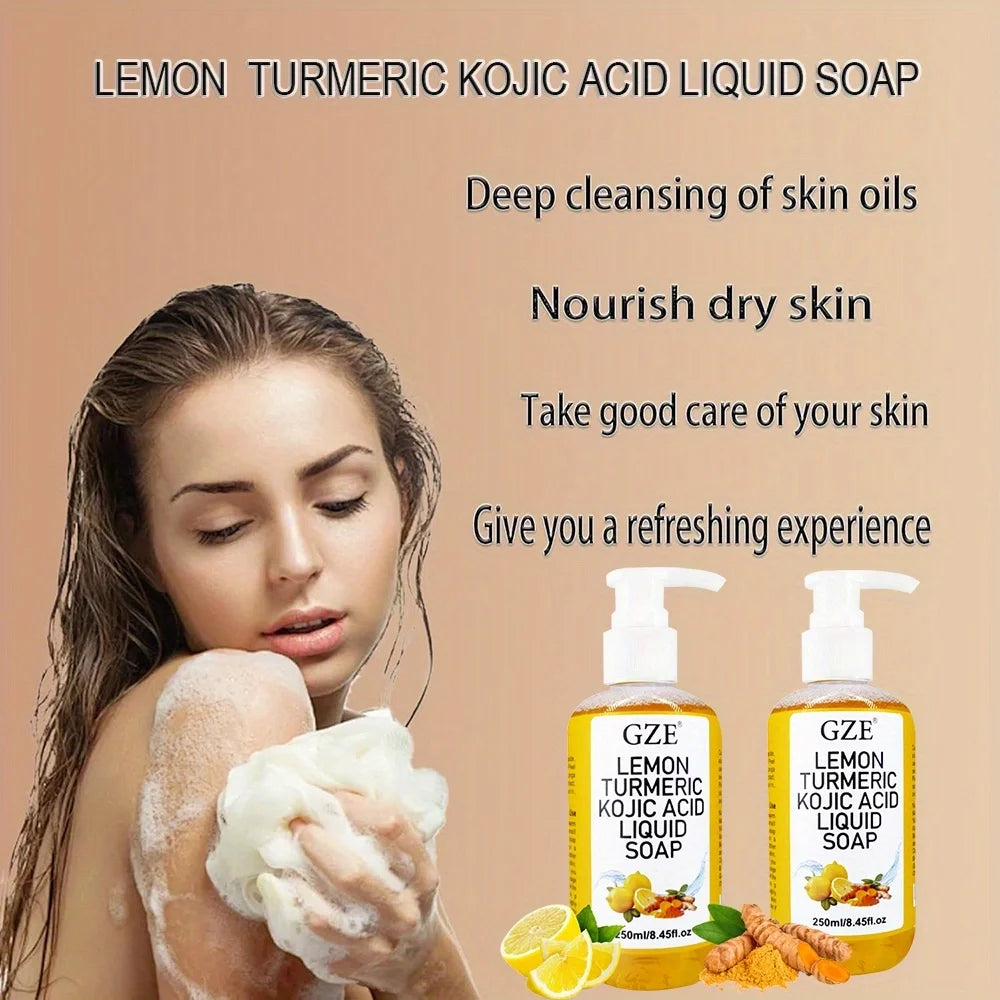 GZE Lemon Turmeric Kojic Acid Brightening Liquid Soap
