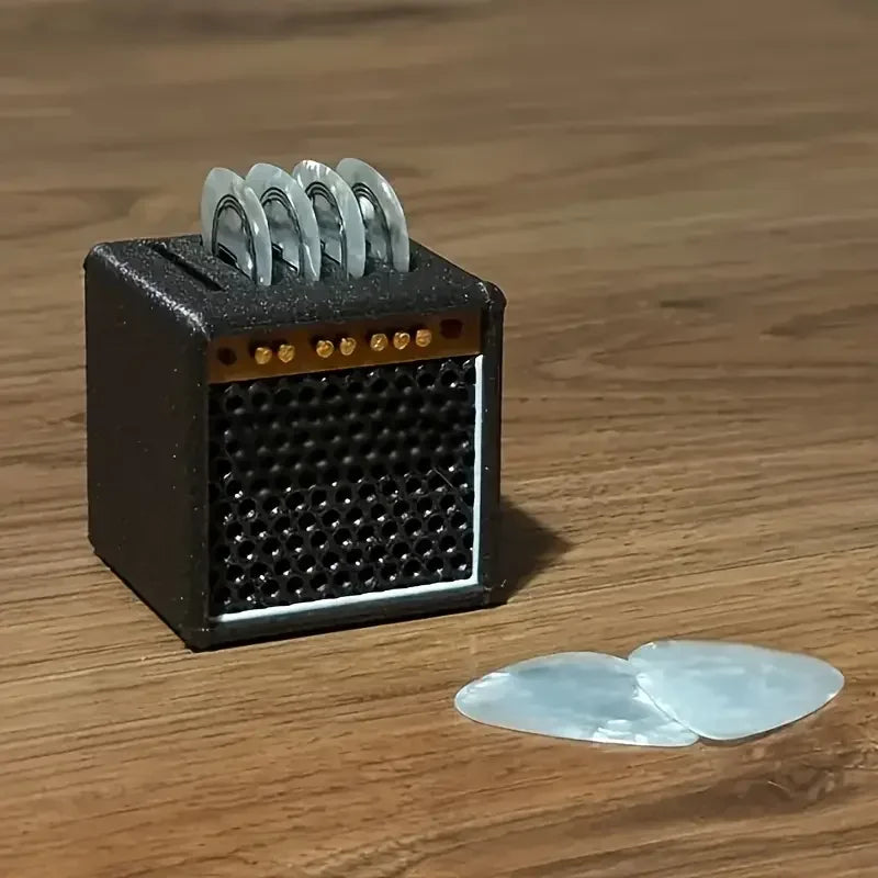 3D Printed Music Guitar Bass pick Storage Box Modern Art Simulated speakers Modeling Space-saving Desktop Ornament Friend Gifts Peaceful Pleasures Health and Wellness