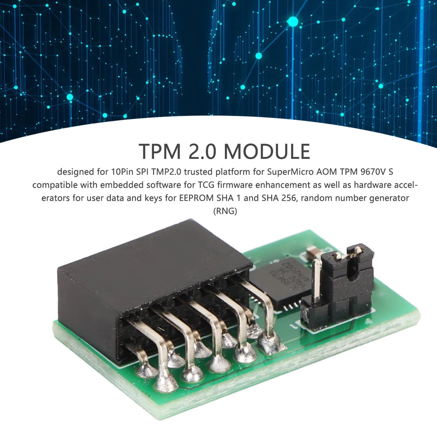 TPM 2 0 Module 10Pin SPI 3 3V 9670 Chipset Supermicro Safety Stable