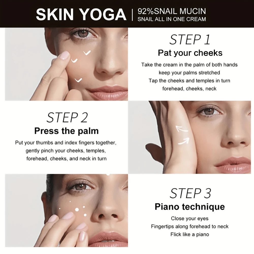 92% snail lotion and 5% hyaluronic acid, lighten fine lines, firm and moisturize, suitable for all skin types Peaceful Pleasures Health and Wellness