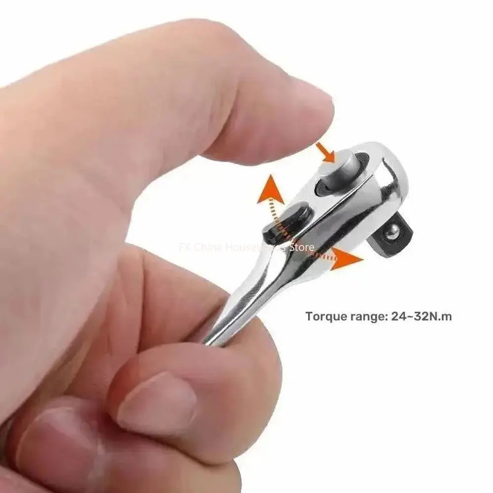 72 Teeth 1/4" Dual Head Ratchet Wrench, CR-V Steel, Quick Socket & Bit Driver, Compact Hand Tool for Auto Repair Peaceful Pleasures Health and Wellness