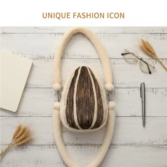 Sunflower Seed Plush Crossbody Bag | Cute Women's Shoulder Bag Plush Crossbody Bag Oasis Select