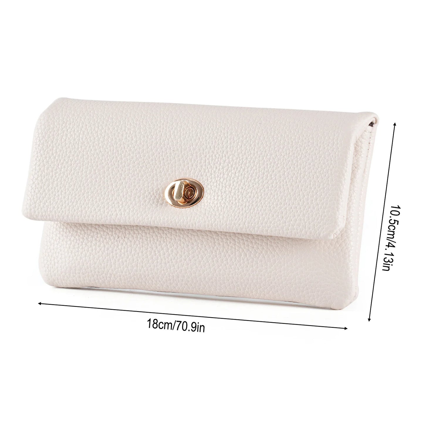 Long Wallet For Women With Snap Closure Large Capacity Purse Multi Pocket Clutch Handbag Pure Color Fashion Accessory Peaceful Pleasures Health and Wellness