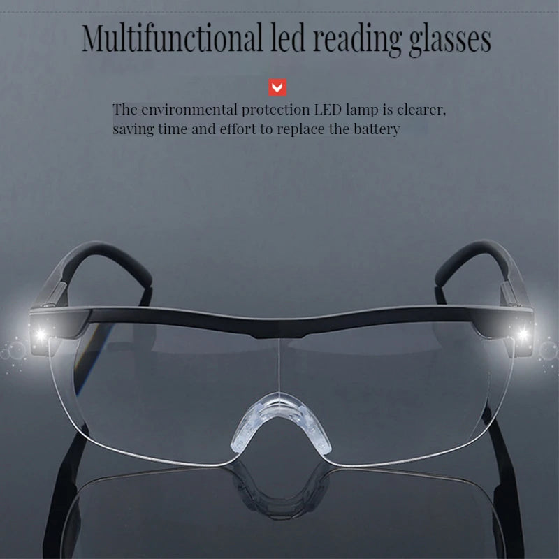 2.5X Magnifying Glass Reading Glasses Portable Magnifier Headband Eyeglasses Acrylic Lens with 2Led Light for Repair Reading Peaceful Pleasures Health and Wellness