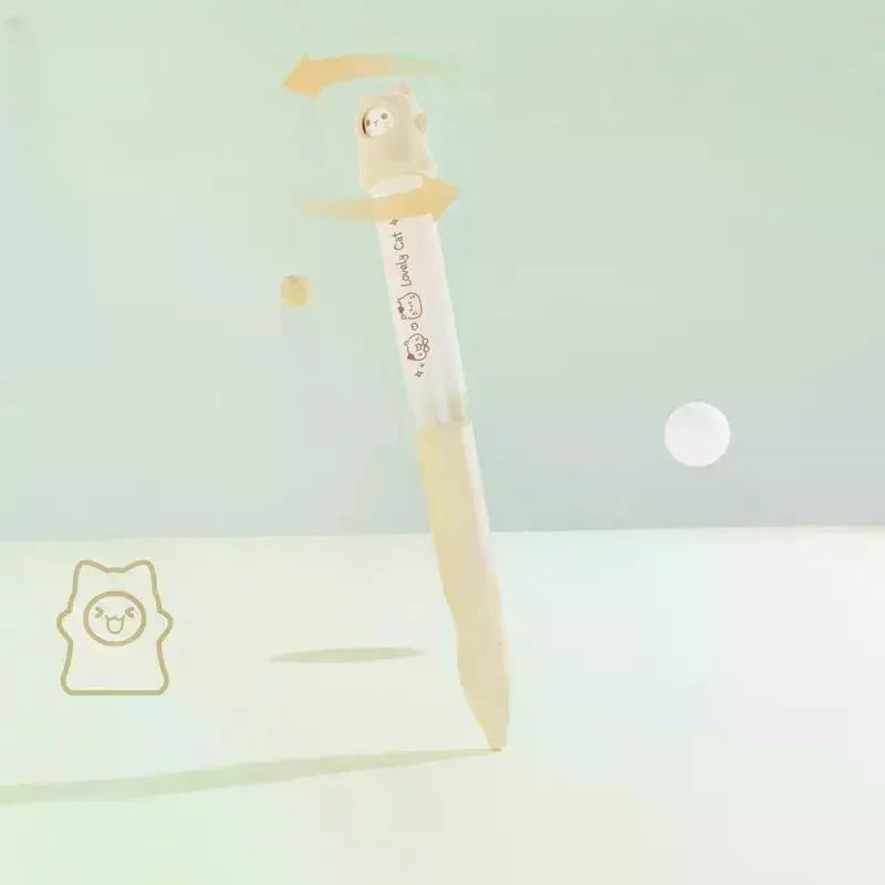 Creative Cat Rotate Gel Pen 0.5mm Black – Fun Novelty Writing Pen