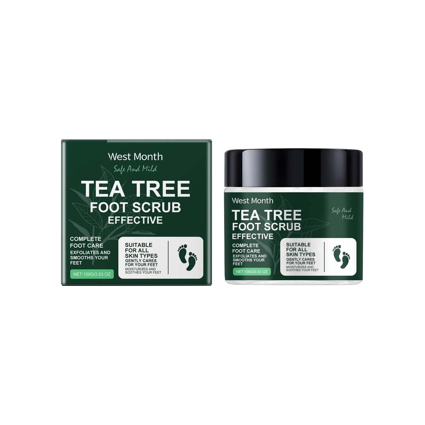 Tea Tree Sea Salt Exfoliating Foot Scrub – Smooth Cracked Heels