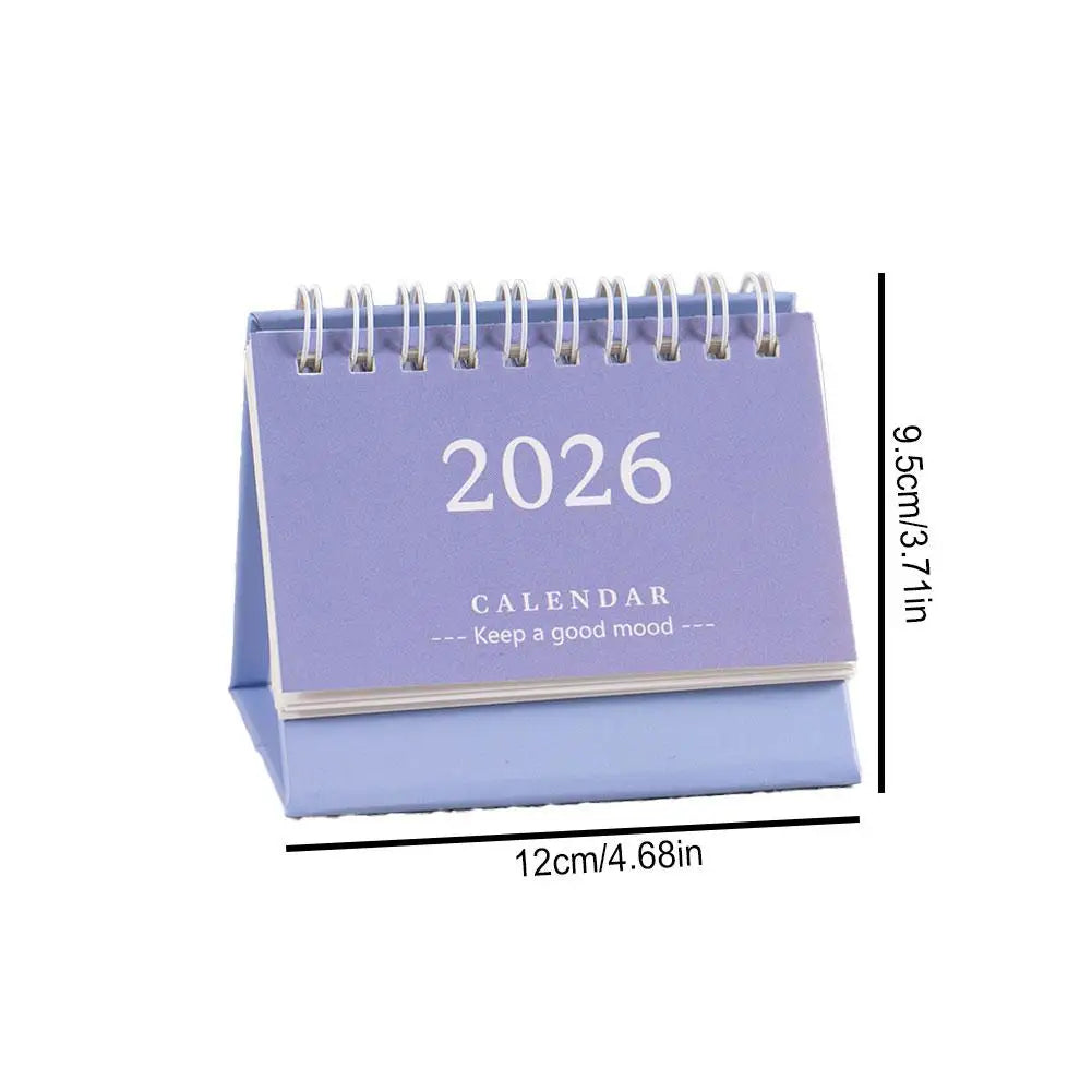 2026 Mini Desk Calendar Simple Style English Mini Desk Calendar Desktop Display Portable Decoration Handmade Diary Peaceful Pleasures Health and Wellness
