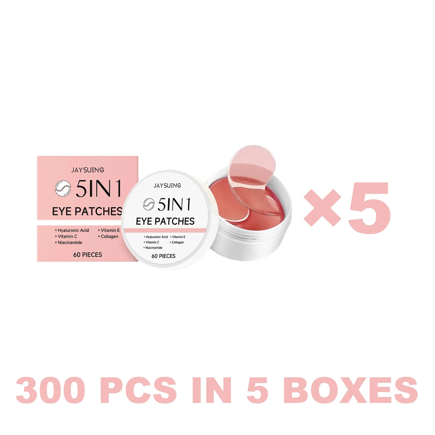 Jaysuing 5-in-1 Collagen Eye Patches 60 Pcs – Hydrate & Firm