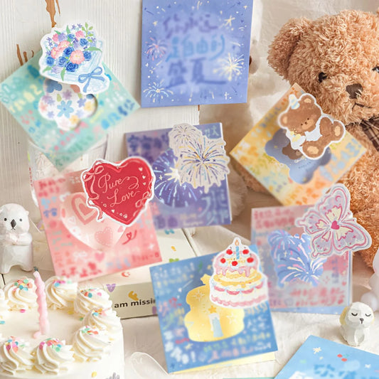 3D Greeting Card Envelope Lucky Arrival Series Birthday Wishes Peaceful Pleasures Health and Wellness