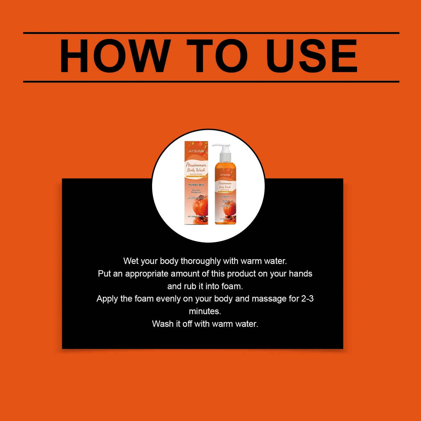 Jaysuing Persimmon Shower Gel – Deodorizing & Hydrating 100ml