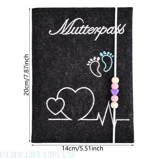 Felt Maternity Card Holder & Insurance Sleeve with Pocket Card Holder Sleeve Peaceful Pleasures Health and Wellness