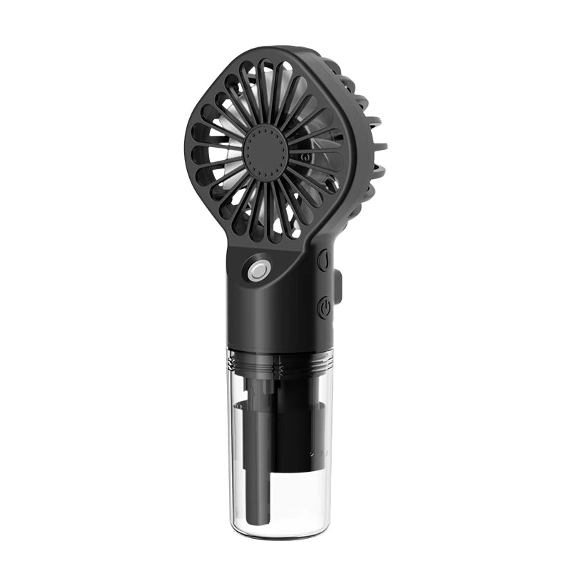 Portable Handheld Mist Fan Rechargeable Personal Fan Spray Water Mist Fans for Summer Beach Travel Camping Mini Cooling Hand Fan Peaceful Pleasures Health and Wellness Black