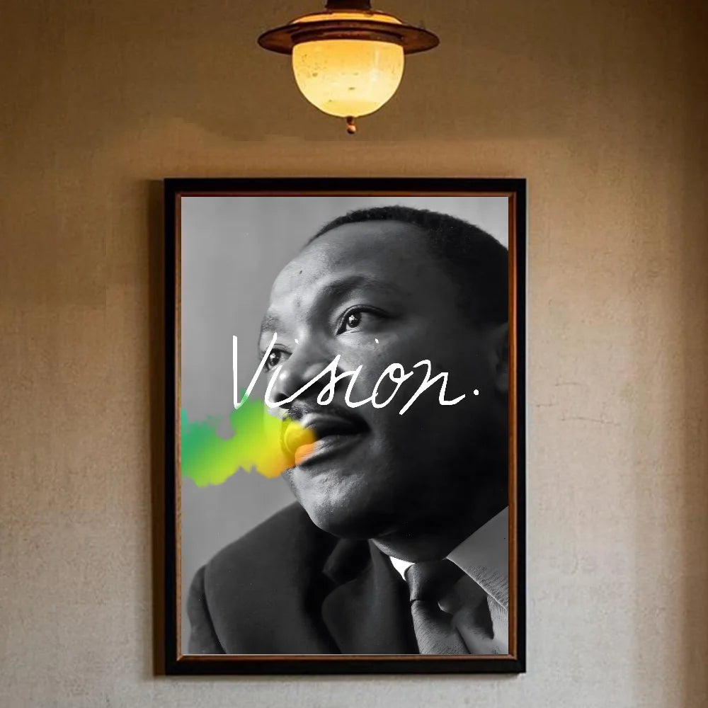 Martin Luther King Jr. HD Waterproof Wall Poster – PVC Decor Wall Art Poster Peaceful Pleasures Health and Wellness