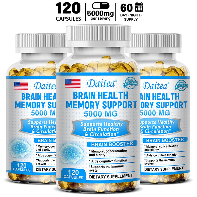DETOXXTRA Nootropic Capsules 5000mg – Memory & Focus Boost Nootropic Supplement Peaceful Pleasures Health and Wellness 120 count-3 bottle