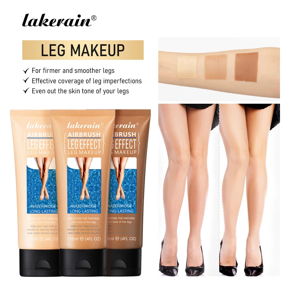 Lakerain Leg Makeup Leg Makeup Waterproof And Anti-Transfer Concealer Even Skin Tone Wheat Tan Brown Liquid Foundation Peaceful Pleasures Health and Wellness